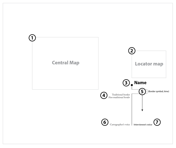 Figure 2. Map layout schematic. Each map element is numbered and described in the text.