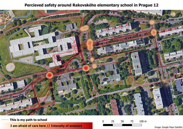 Figure 9. Example of a perception of safety map given to the school principals.