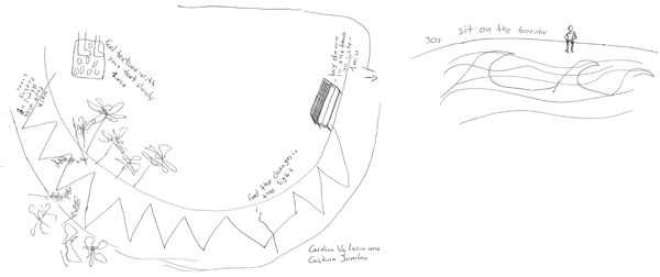 Figure 11. Carolina’s (left) and Cristina’s (right) contributions to their third map-score, for an experience at the FDR Memorial.