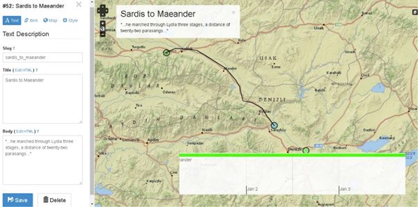 Figure 3. Neatline record view with HTML slug.
