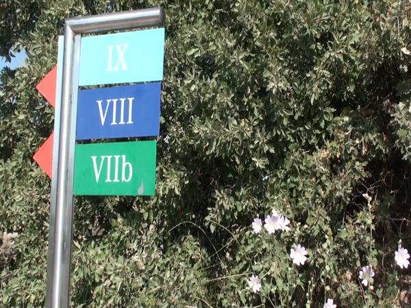 Figure 6. A directional sign at Troy indicating the way to archaeological layers IX, VIII, and VIIb that could be improved by the inclusion of a map depicting the relationship of the archaeological layers to the surrounding environment.