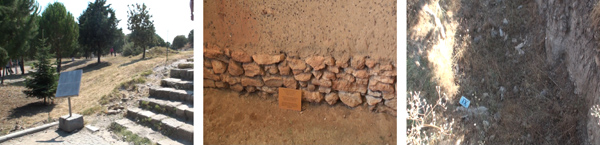 Figure 17. Various styles of identification signage at Troy. The inconsistent choice of color hue requires visitors to read these signs in order to know their function rather than inferring it from the qualitative use of color hue alone. Using color hue consistently will enhance the function of these signs.