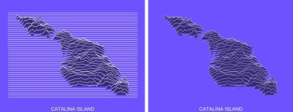Figure 15. Sea-level sample points removed with the line Catalina_NoWater$Elev[Catalina_NoWater$Elev <= 0] <- NA