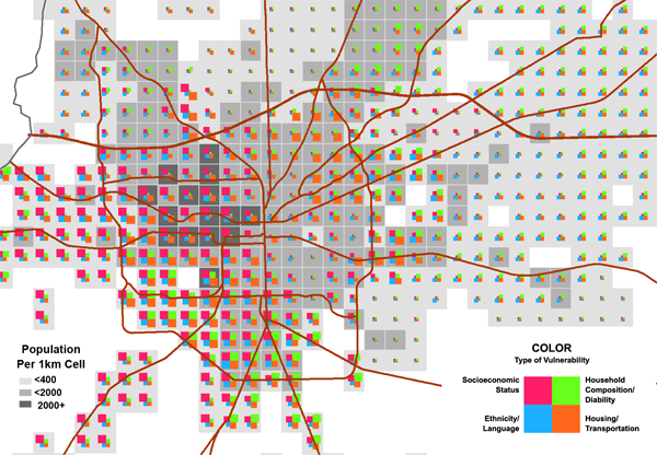 Figure 9. SVI data with population density of Tallahassee area.