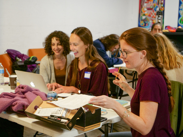 GC board vice president Maia Wachtel, Åse Mitchell, Whitney Newcomb.