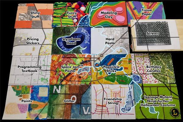 Figure 6. Materials used for the Madison and Vicinity tangible map quilt.