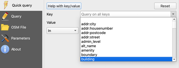 Figure 8. Selecting building data from OSM.