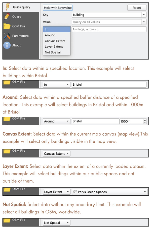 Figure 10. Options for selecting by location.