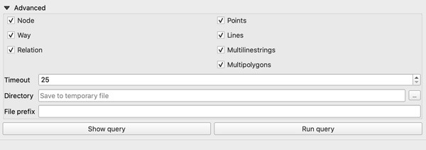 Figure 11. Advanced settings let us select data types, specify timeout settings, and choose where to save data.