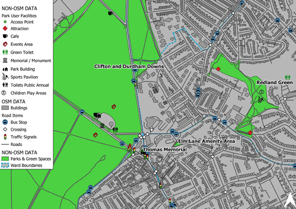 Figure 17. Map after the addition of OpenStreetMap data.