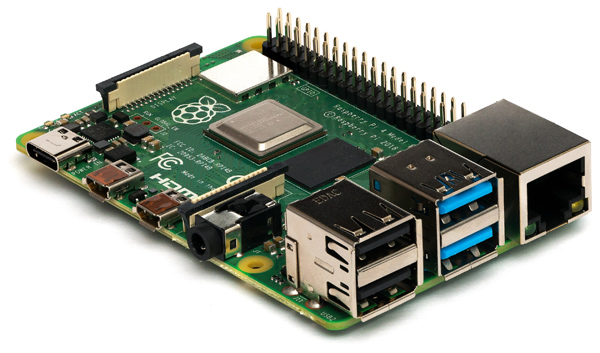 Figure 8. The $65 Raspberry Pi Model 4 computer. The device can be easily programmed to automatically display maps in a public setting.