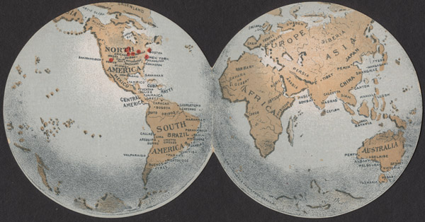 Front (top image) and back (bottom image) of a trade card of the American Radiator Company (1892).