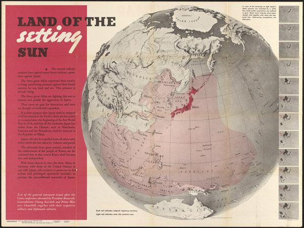 Richard Edes Harrison and US Morale Services Division of the Army Service Forces, “Land of the Setting Sun,” Newsmap (December 27, 1943).