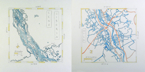 The braid of the Lena and the channels of the Nile.