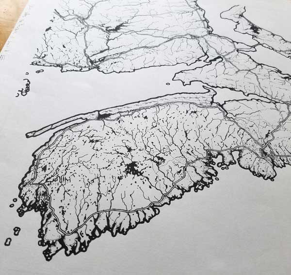 Hand-drawn map before any post-processing.