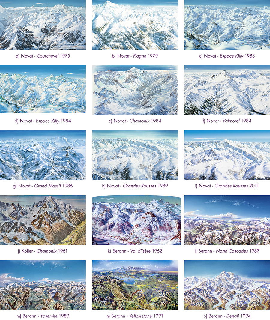 Figure 9. Panoramas used to extract the color palettes in Figure 7. Panoramas displayed here are scaled and cropped to fill the available space without distorting the image.