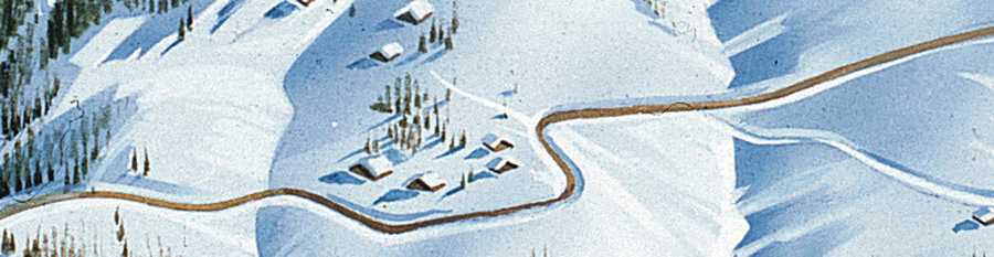Figure 23. A road. Note how its path is highlighted using shadows and touches of white. Close-up of Mégève, Pierre Novat, 1986.