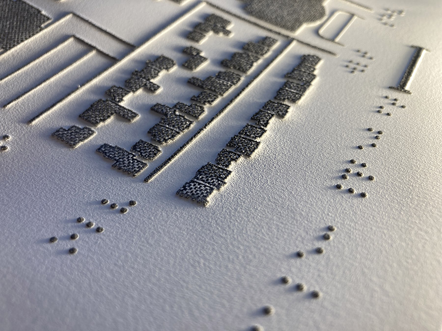 Figure 1. Closeup of printed graphics on microcapsule paper.