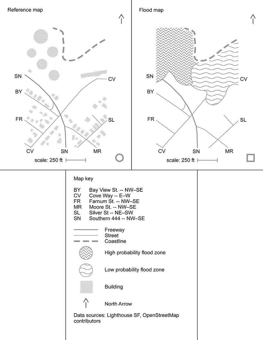 Figure 6. Sighted participant map set for Quincy, Massachusetts.