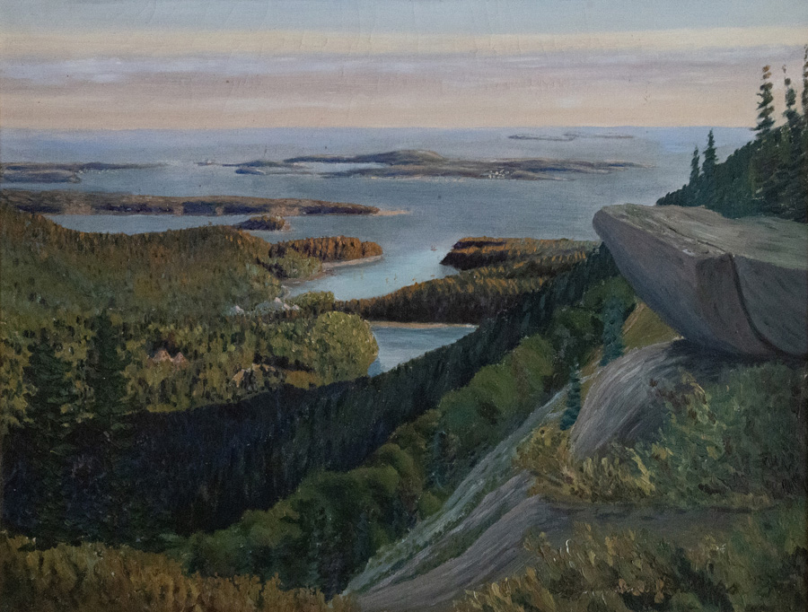 Figure 8. View to Northeast Harbor. Augustus Phillips, c. 1930s. Courtesy of Mary-Jane Phillips Smith; photo by John Meader.