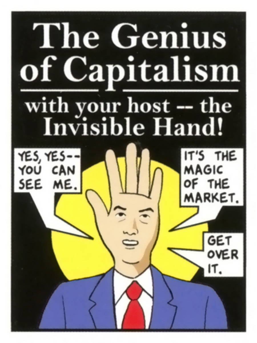 Figure 2. A portrait of the Invisible Hand of the Free Market Man (I.H.O.T.F.M. Man; Perkins 2009), as depicted in the comic This Modern World. A typically exciting and inspiring I.H.O.T.F.M. Man adventure can be found here.