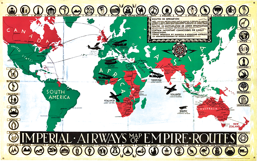 Figure 3. Imperial Airways map from 1935 (34).