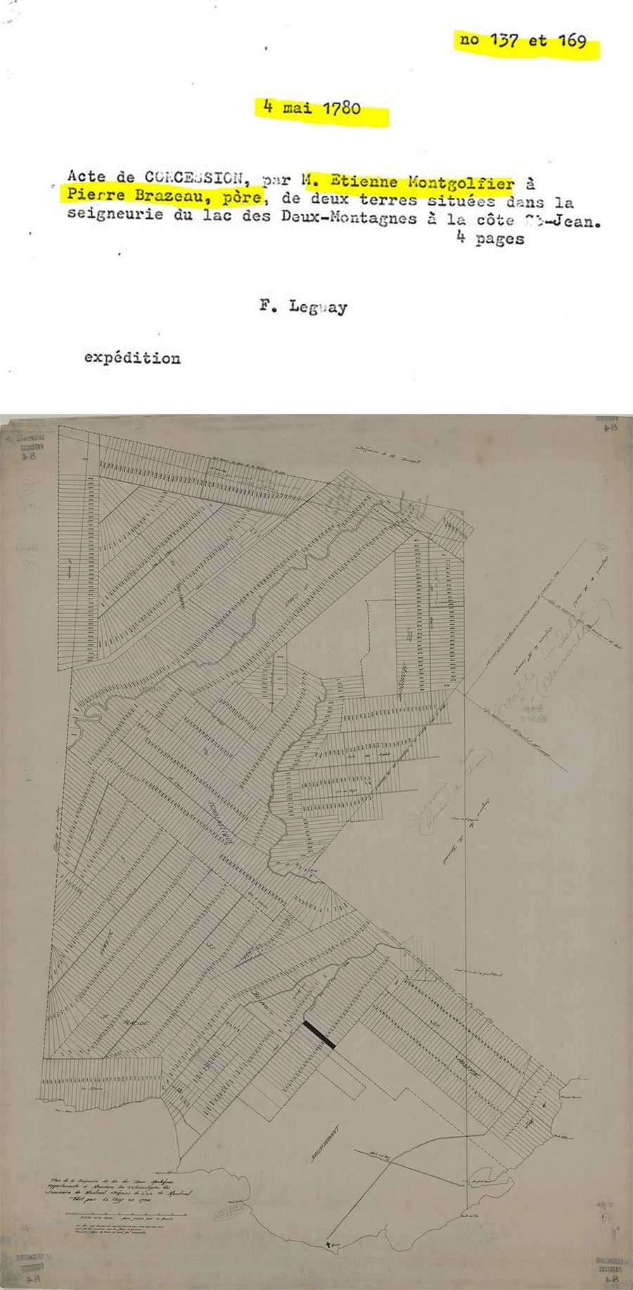 Figure 2. On the website, users can toggle between the Land Patent View (top) and the Cadaster View (bottom).