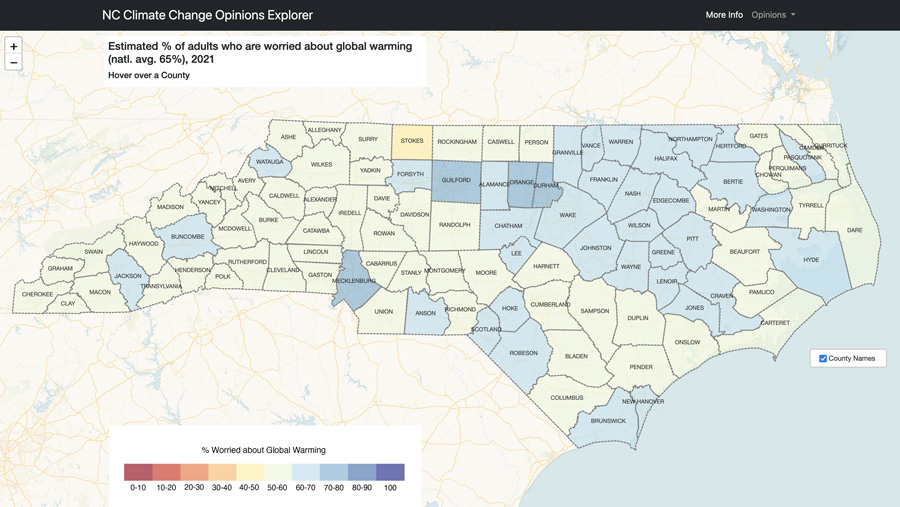 Figure 1. The NC Climate Change Opinions Explorer.