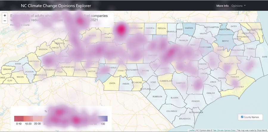 Figure 7. Visual attention patterns when viewing the estimated percentages of adults who support taxing fossil fuel companies while equally reducing other taxes.