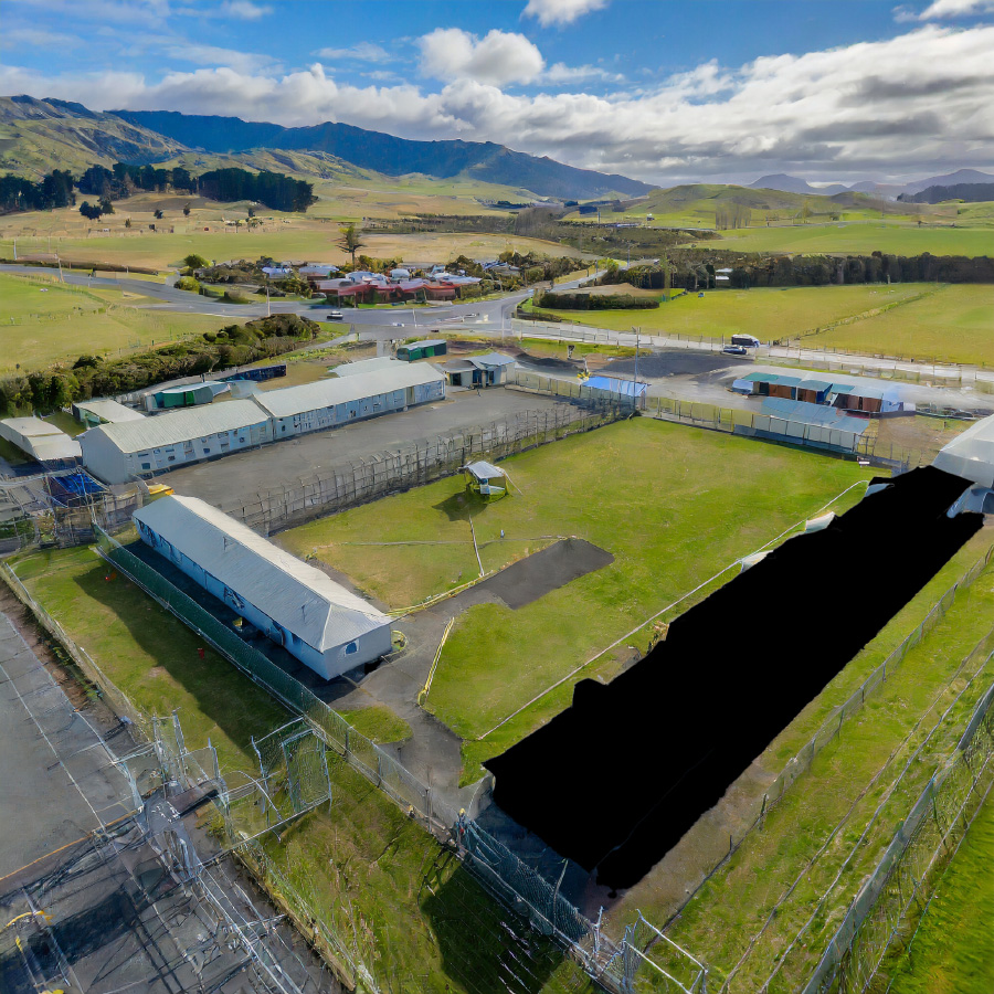 Image generated using Adobe Firefly AI and adapted manually to “remove” prison buildings