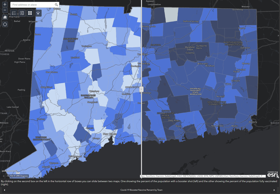Figure 2. Percent of population fully vaccinated, with slider.