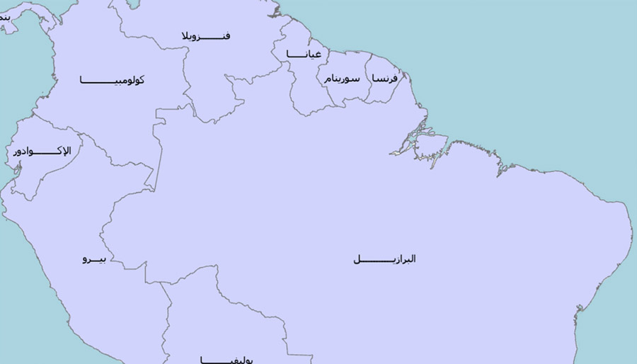 Figure 5. A screenshot of kashida justification enabled by using ArcGIS Pro’s “Spread labels” option in the Label Properties panel.