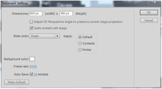 Figure 2. Setting the size dimensions.