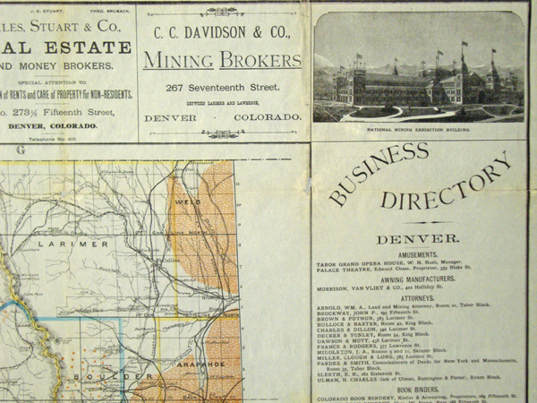 Figure 5. Cannon’s Map of the Mineral
Belt of Colorado. ca. 1882. Author
unknown. (detail of National Mining
Exhibition Building).