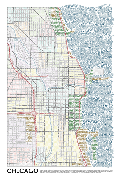 Figure 1. Axis Maps’ typographic map of Chicago,
24