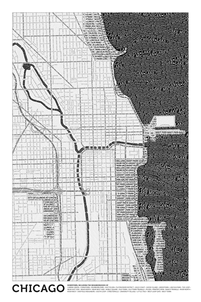 Figure 3. Axis Maps’ typographic map of Chicago,
24