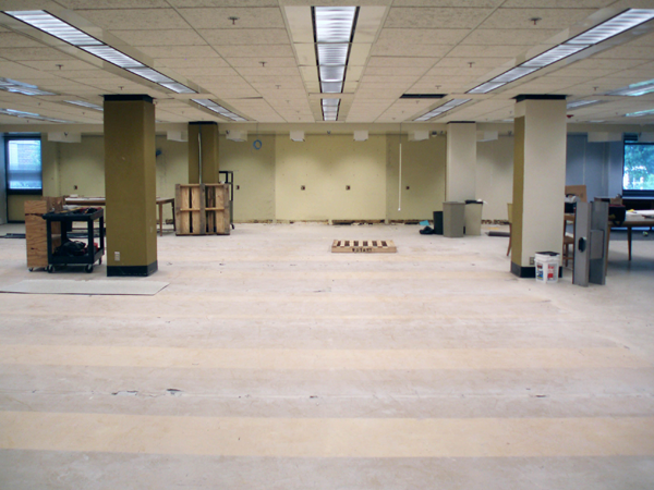 Figure 6. Public area of the Map and Government Information
Library under construction.