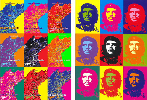 Figure 4: Che Guevara-inspired mini-maps (IGN Data: BDTOPO®).