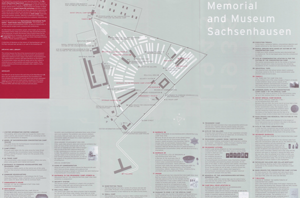 Figure 8: Sachsenhausen Visitor Map (2008) designed by L2M3
Kommunikationsdesign GmbH, Stuttgart. Reproduced with permission from
Sachsenhausen Memorial and Museum\Brandenburg Memorials Foundation.