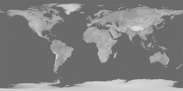 Figure 1. Basic version of Gray Earth with a supplemental ocean fill.
