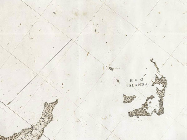 Figure 6: Western Shore / Isle Au Breton Sound from Deep Water Pt. to California
Pt. Louisiana. 1868-1869. U. S. Coast Survey by C. H. Boyd. Detail of photostat.
