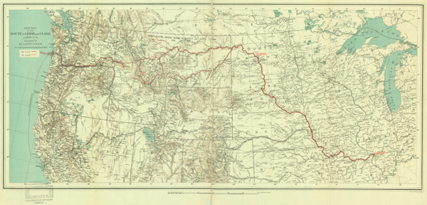 Figure 9: New Map of the Route of Lewis and Clark, 1804-5-6. 1893. Elliott Coues.