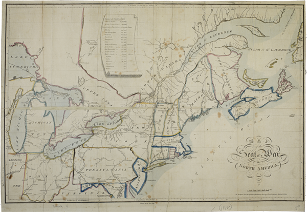 Figure 4: Tanner's The Map of the Seat of War in North America, 1813.