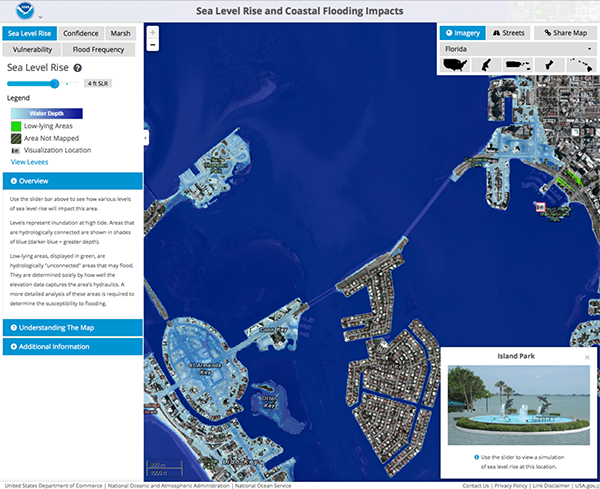 Figure 2: NOAA’s Sea Level Rise and Coastal Flooding
Impacts Viewer.