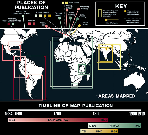 Figure 9. The Maps of Defining Lines. Reference map and timeline for “Defining Lines: Cartography in the Age of Empire.” Accessed May 1, 2014. http://sites.fhi.duke.edu/defininglines/about-2/untitle/.