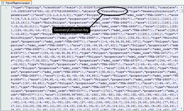 Figure 2. Manually rename the objects in your TopoJSON file for reference in your code.