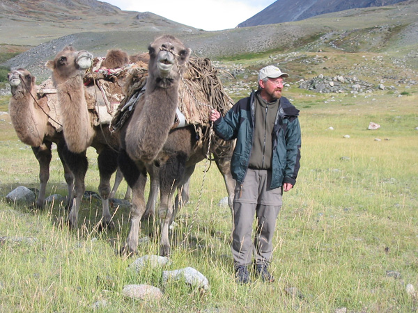 Figure 2. Jim out in the field for the Archaeology and Landscape in the Mongolian Altai: An Atlas project.