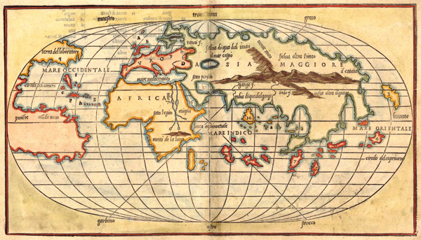 Figure 3. Benedetto Bordon’s 1528 [Oval Map of the World].