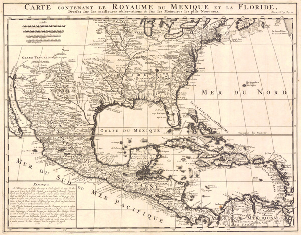 Figure 5. Henri Chatelain’s 1719 Carte contenant le royaume du Méxique et la Floride.