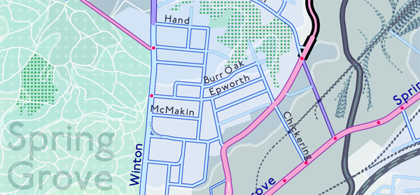 Figure 12C. Industrial (grey) and cemetery (light green).